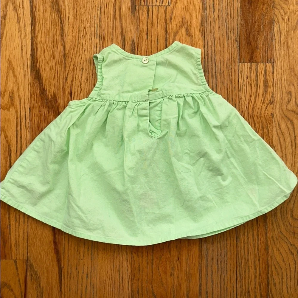Bonnie Baby Light Green Floral Embroidered Dress with Matching Bloomers